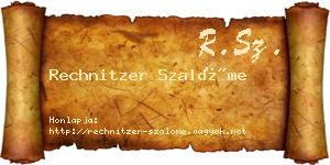 Rechnitzer Szalóme névjegykártya